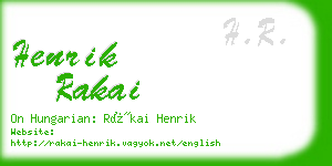 henrik rakai business card